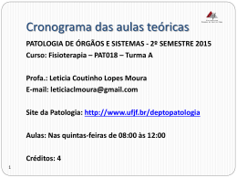Programa Patologia Orgãos e Sistemas (PAT018) – 2º semestre 2015