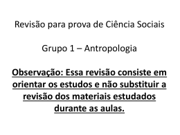 Revisão para prova de Ciência Sociais Grupo 1