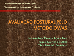 Avaliação postural pelo Método OWAS – Lúcia A. Z. R. Zeni