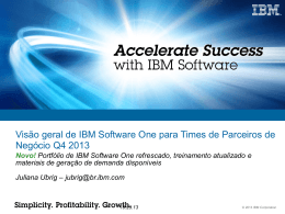 mapeadas com a IBM Software One
