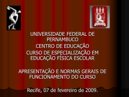 Apresentação (1a aula) - Universidade Federal de Pernambuco
