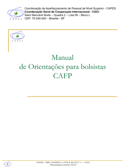 Orientações Técnico-Financeiras - CAPES