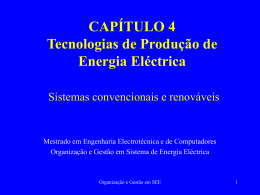 CAPÍTULO 4 Tecnologias de Produção de Energia Eléctrica