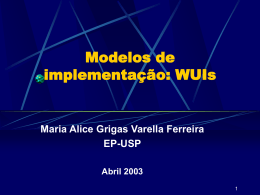 Modelo de implementação: WUIs