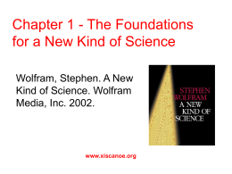 Chapter 1 - The Foundations for a New Kind of Science