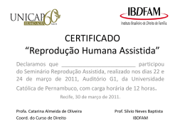 CERTIFICADO “Reprodução Humana Assistida”