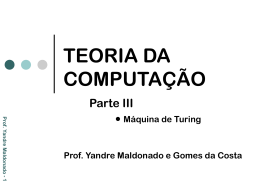 TEORIA DA COMPUTAÇÃO III