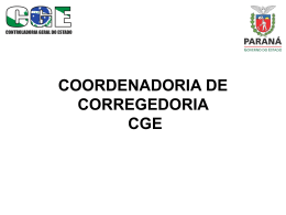 Corregedoria - CGE - Controladoria Geral do Estado
