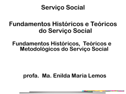 Fundamentos Históricos e Teóricos do Serviço Social