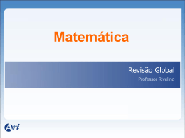27/03/2012 - Revisão de Álgebra - VG