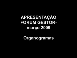 APRESENTAÇÃO FORUM GESTOR- março 2009 Organogramas