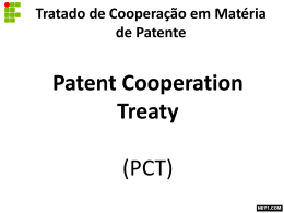 Tratado de Cooperação em matéria de patente (PCT)