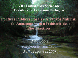 Políticas Públicas Locais e Atrativos Naturais do Amazonas para a