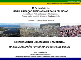 Licenciamento Urbanístico e Ambiental na Regularização Fundiária