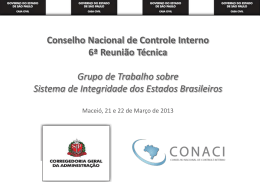 GT sobre Sistema de Integridade dos Estados Brasileiros