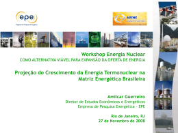 Projeção da Matriz Energética Brasileira (PNE 2030)