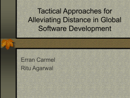 Tactical Approaches for Alleviating Distance in Global Software