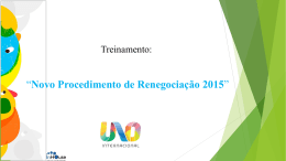 Novo Procedimento de Renegociação 2015