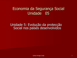 Economia da Segurança Social Unidade 01