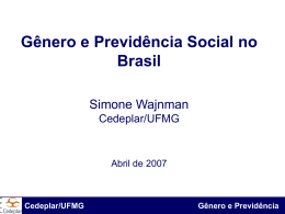 Simone Wajnman - Gênero e Previdência Social no Brasil