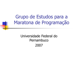 Maratona de Programação - Centro de Informática da UFPE