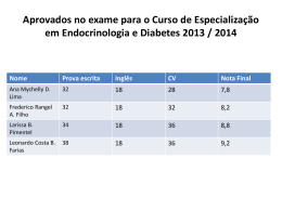Aprovados no exame para o Curso de Especialização2013-2014