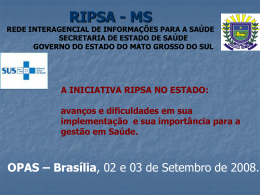 RIPSA MS - Secretaria Estadual de Saúde