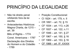 PRINCÍPIO DA LEGALIDADE