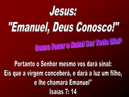 jesus, emanuel – deus conosco! (natal)