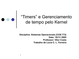 “Timers” e Gerenciamento de tempo pelo Kernel