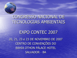 congresso nacional de tecnologias ambientais expo contec 2007