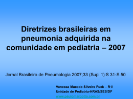 Diretrizes brasileiras em pneumonia adquirida na comunidade em