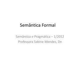 Semântica Formal - Sabine Mendes Moura