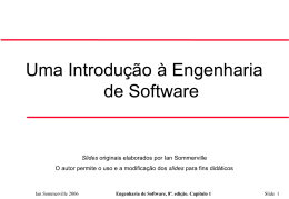 Engenharia de Software, 8ª. edição. Capítulo 1