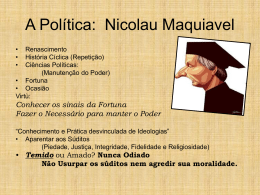 A Política: Nicolau Maquiavel