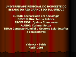 Contexto Mundial e governo Lula ppt