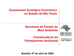 ZEE de São Paulo - Ministério do Meio Ambiente