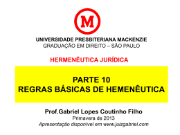 hermenêutica jurídica stj - Gabriel Lopes Coutinho Filho