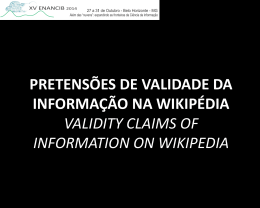 PPT da tese de doutorado – Wikipédia: discurso e validade da