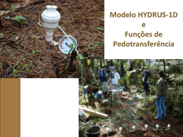 Modelo HYDRUS-1D e Funções de Pedotransferência