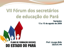 Programa de Formação de Professores do Estado do Pará - seduc