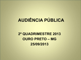 2º quadrimestre 2012 - Prefeitura de Ouro Preto