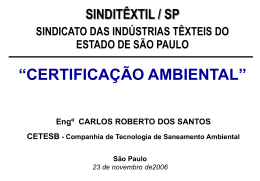 Certificações Ambientais - Sinditêxtil-SP