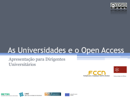 As Universidades e o Open Access