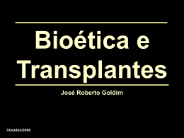 Diapositivos: Bioética e Transplantes