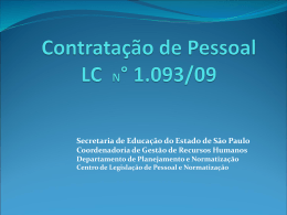 Secretaria de Educação do Estado de São Paulo Coordenadoria de