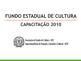 Apresentação do PowerPoint - Secretaria de Estado de Cultura