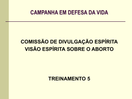 COMISSÃO DE DOVULGAÇÃO ESPÍRITA TREINAMENTO 1
