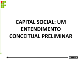 CAPITAL SOCIAL – UM ENTENDIMENTO