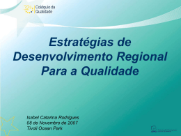 Estratégias de Desenvolvimento Regional para a Qualidade